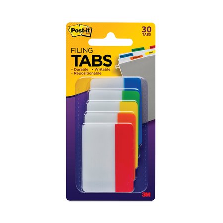 POST-IT File Tabs, 2x1 1/2, Assorted Primary, PK30 686ROYGB